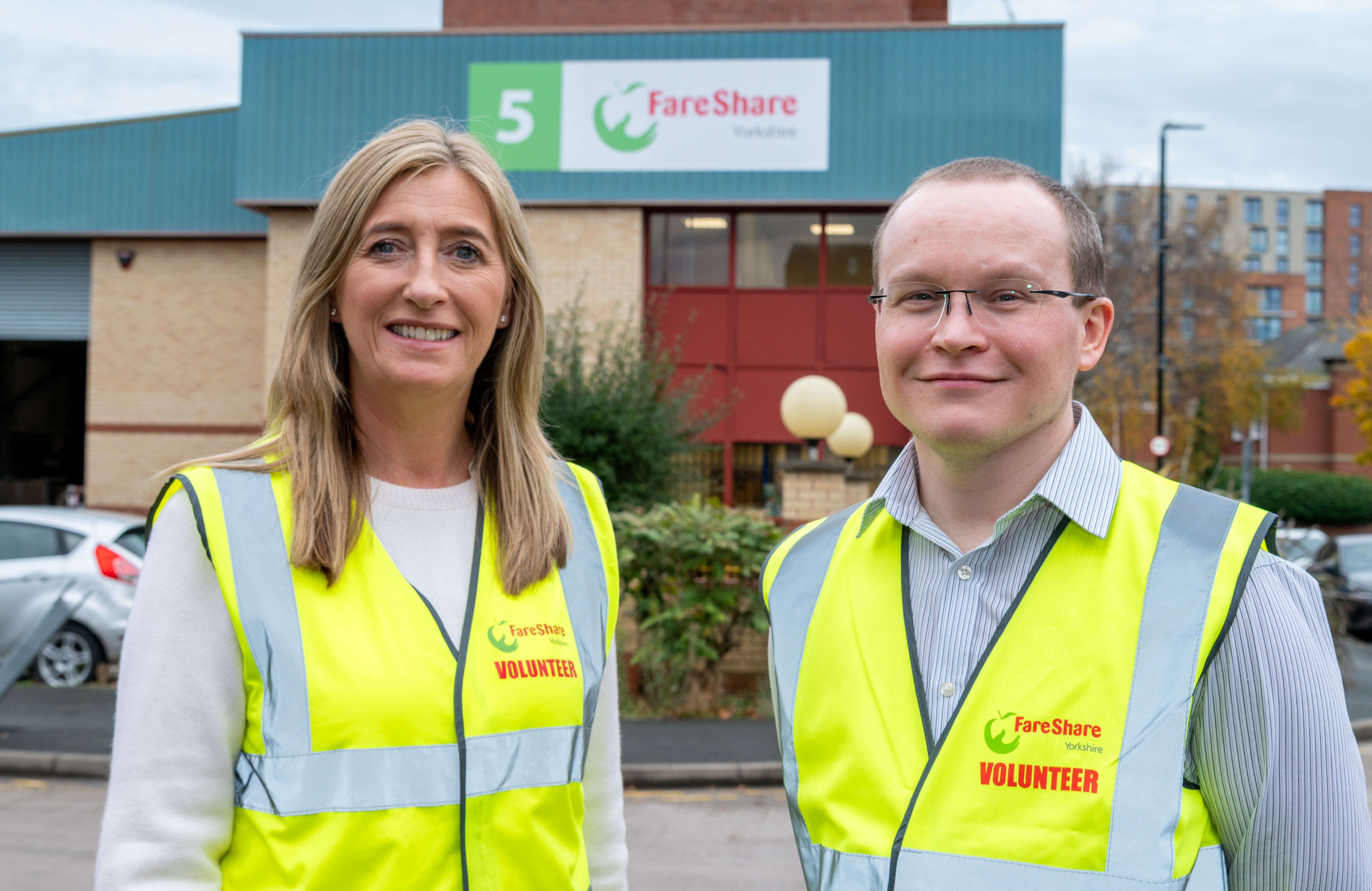 usan Allen, chief executive of Yorkshire Building Society with Jonathan Williams, chief executive of FareShare Yorkshire