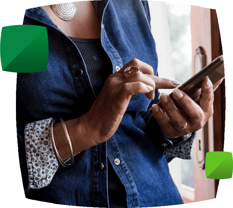 Older woman hands holding phone