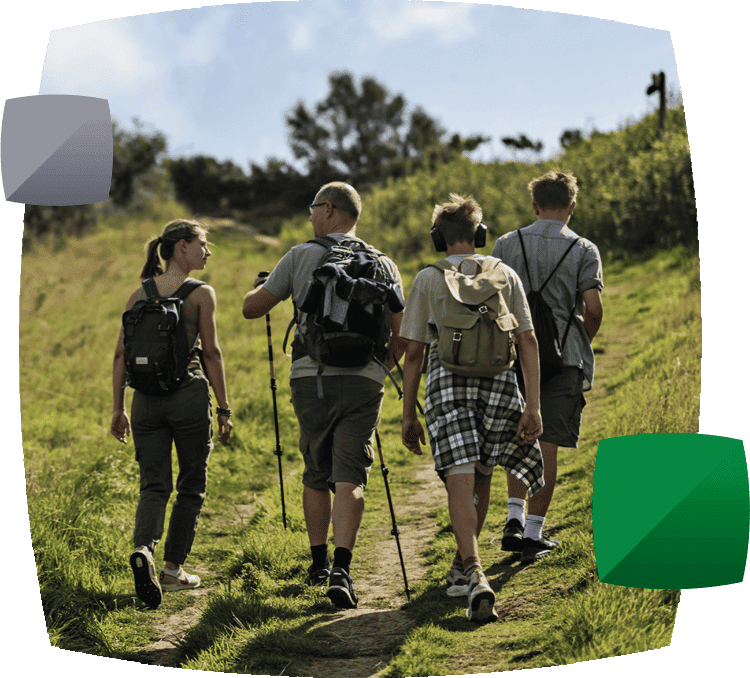 Family hiking