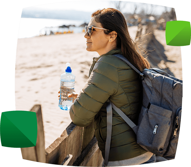 Woman looking out at view