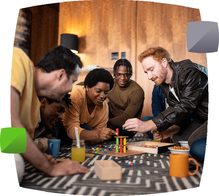 People playing a game