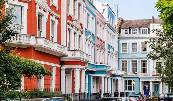 Colourful terraced houses