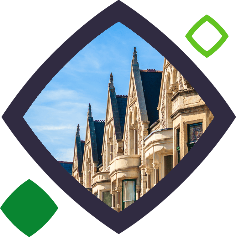 A terrace of elegant houses in squircle