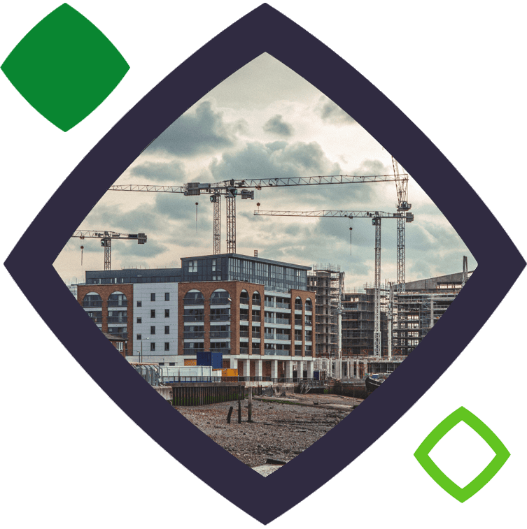 flats and cranes