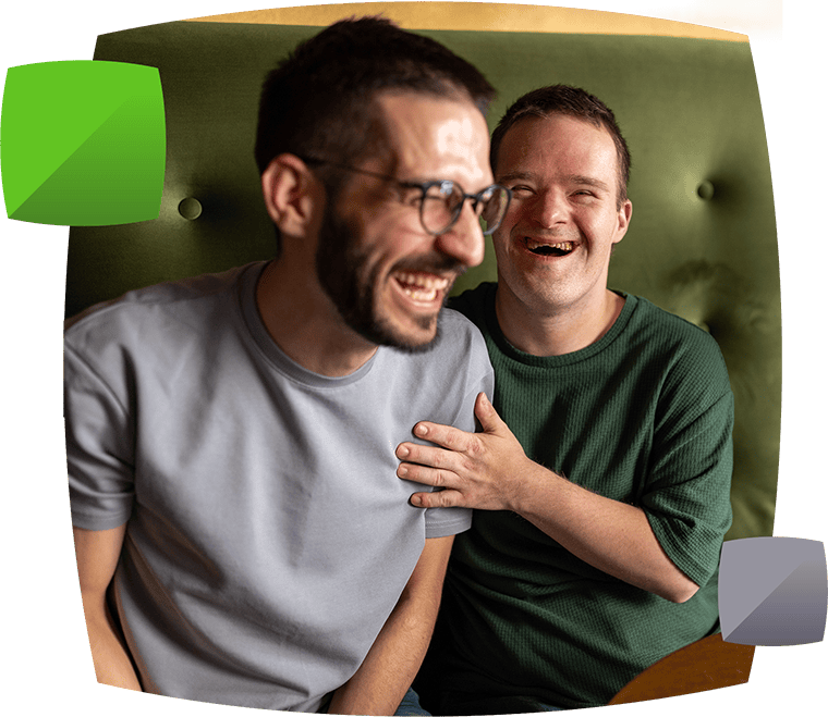 Friends laughing together